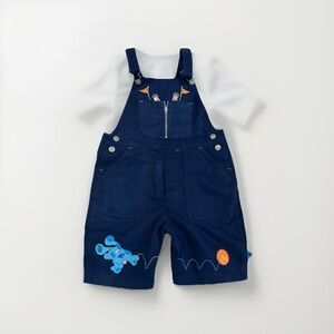 Blues Clues Nickelodeon Kids Vintage Y2K Navy Blue Overalls Size 6 EUV